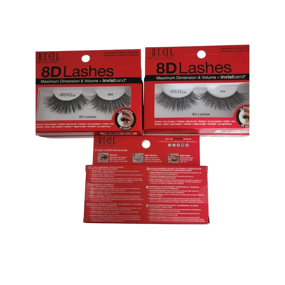 Ardell Professional 8D Lashes 950 Maximum Dimension Volume Invisiband 3 Pack
